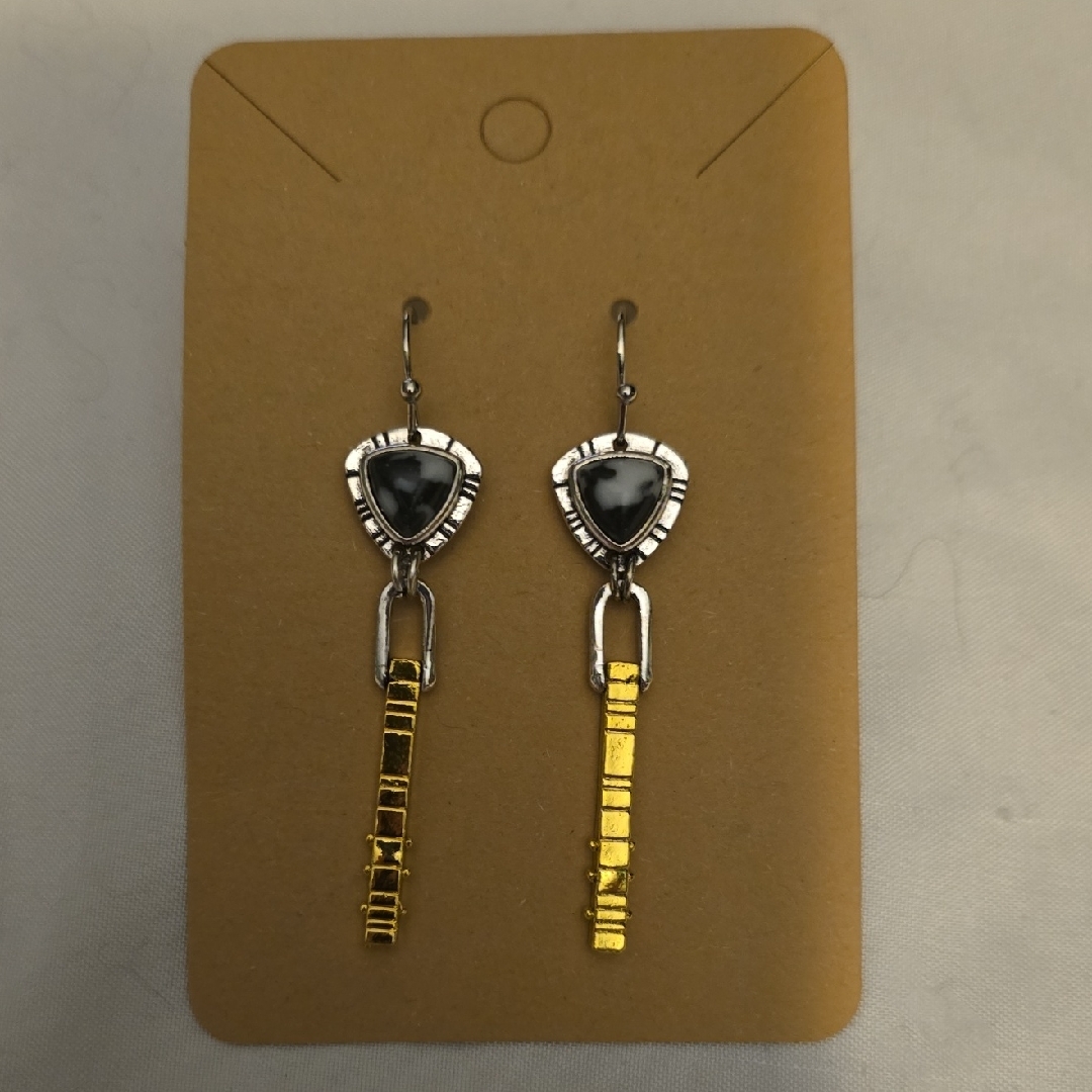 Elegant Silver And Gold Dangle Earrings